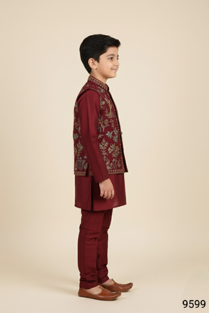 Maroon Colour Jacket Kurta Set(BE-BBUS_9599)