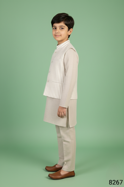Natural Colour Jacket Kurta Set(BE-BBUS_8267)