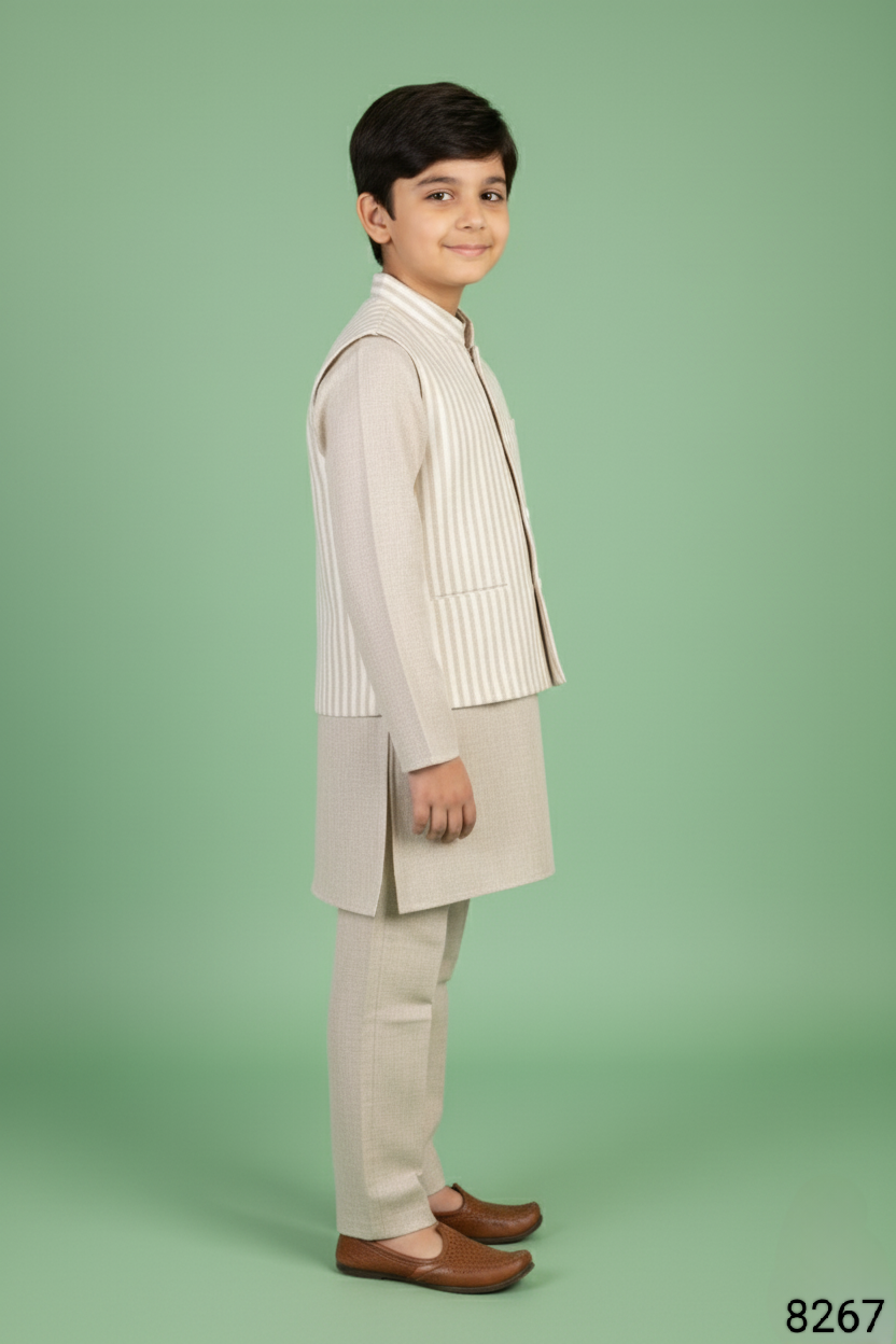 Natural Colour Jacket Kurta Set(BE-BBUS_8267)