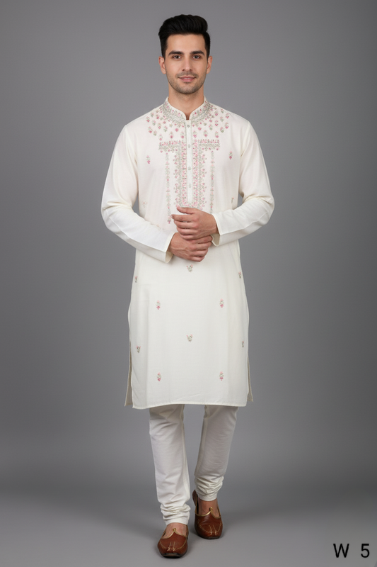 Cream Colour Kurta with Bottom(ME-MKUS_W  5)