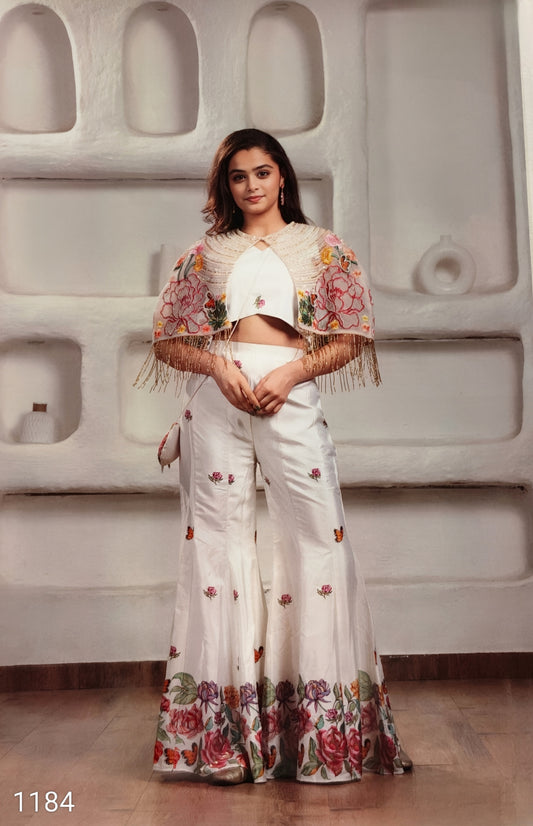 Cream Colour Plazo Set(GE-GPZS_1184)