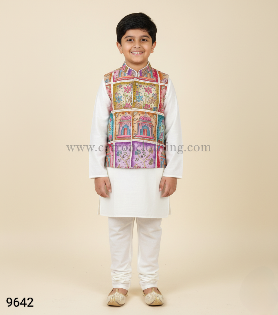 Cream Colour Jacket Kurta Set(BE-BBUS_9642)