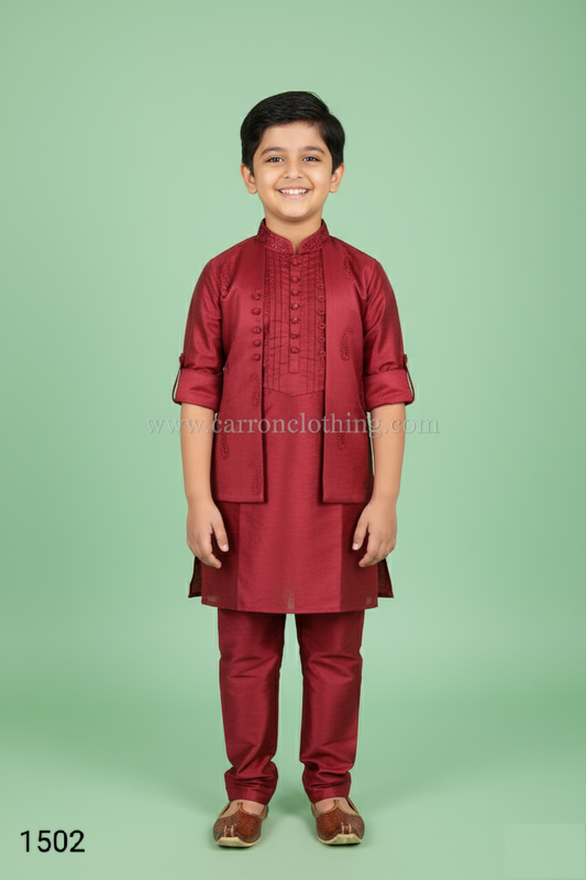 Maroon Colour Jacket Kurta Set(BE-BBUS_1502)