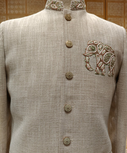 Cream Colour Jodhpuri Set(ME-MJOD_91684)