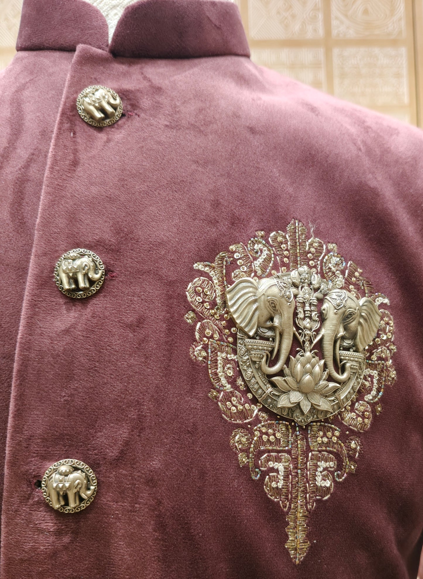 Wine Colour Indo Western(ME-MINW_9199)