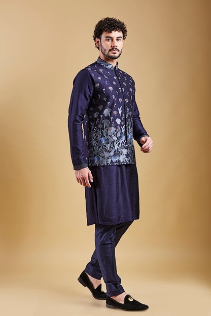 Navy Blue Colour Bundi Set(ME-MBUS_JS-667)