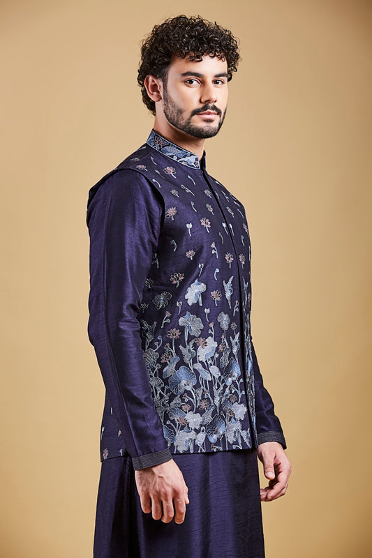 Navy Blue Colour Bundi Set(ME-MBUS_JS-667)