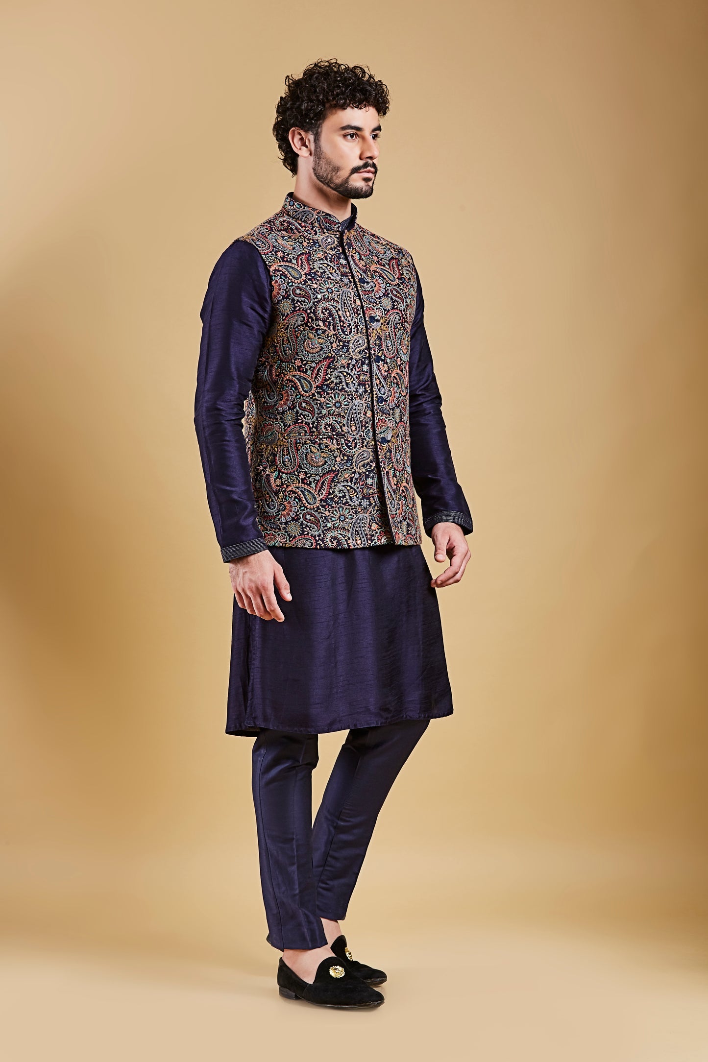 Navy Blue Colour Bundi Set(ME-MBUS_JS-656)