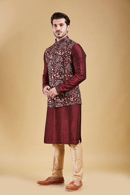 Wine Colour Bundi Set(ME-MBUS_JS-529)
