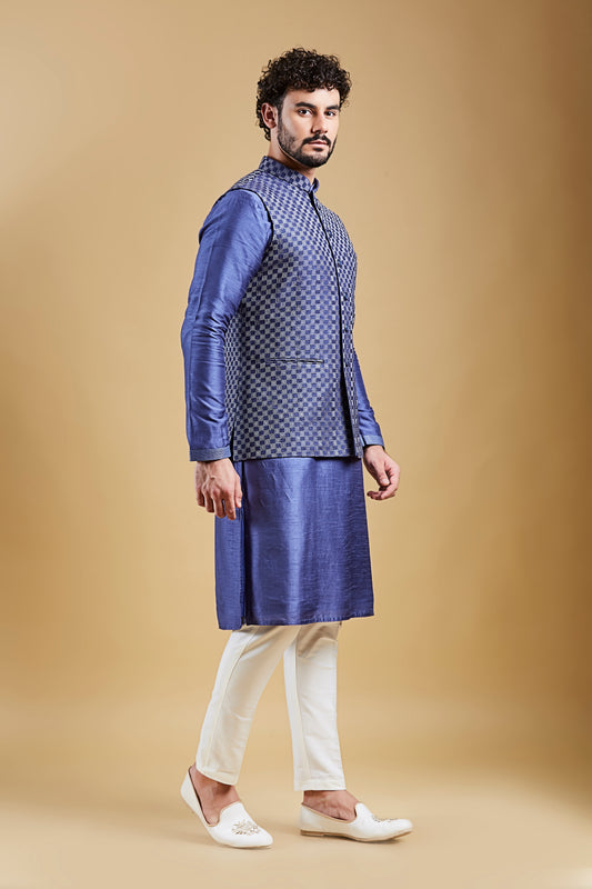 Indigo Blue Colour Bundi Set(ME-MBUS_JS-644)