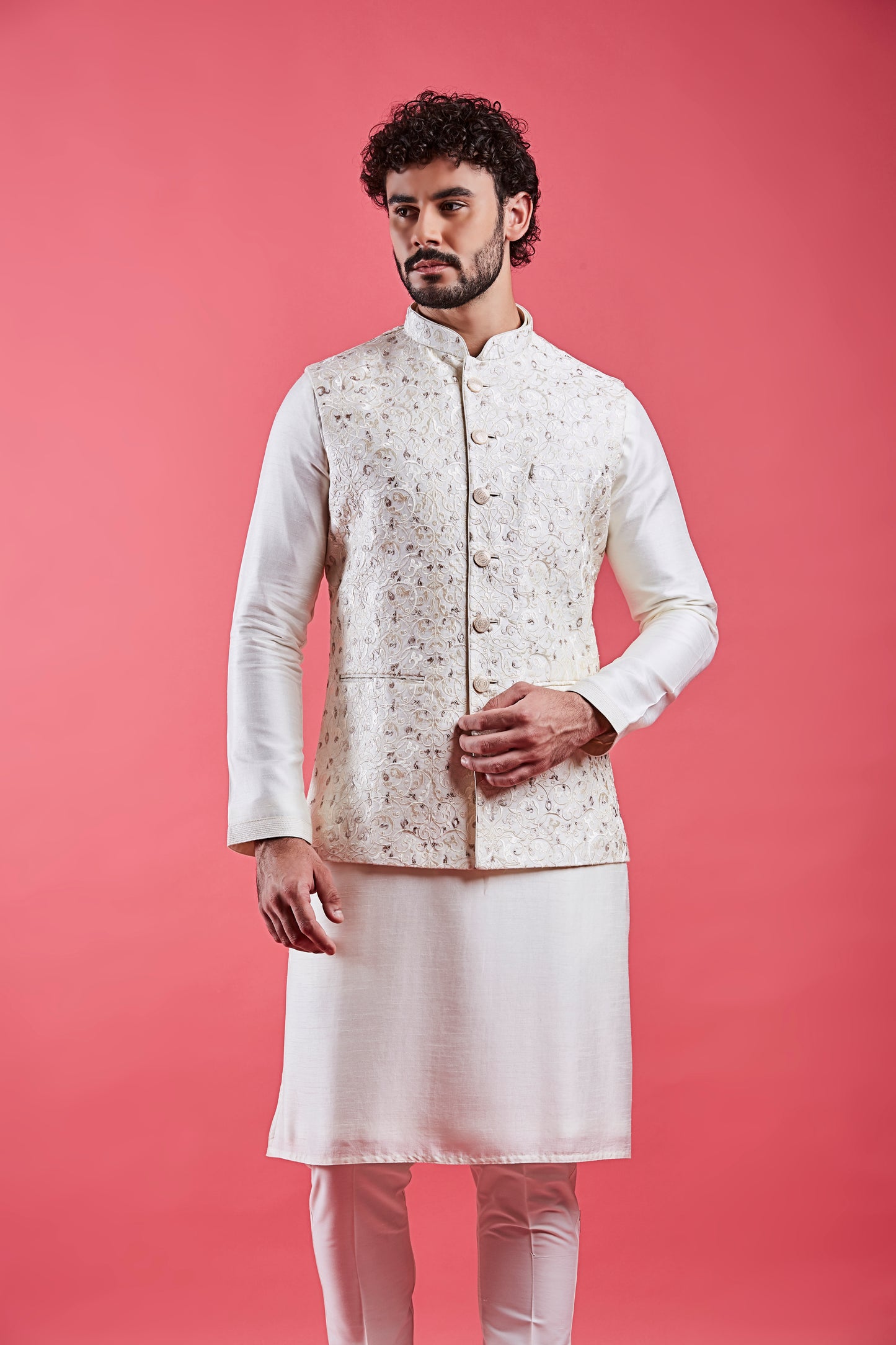 Cream Colour Bundi Set(ME-MBUS_JS-622)