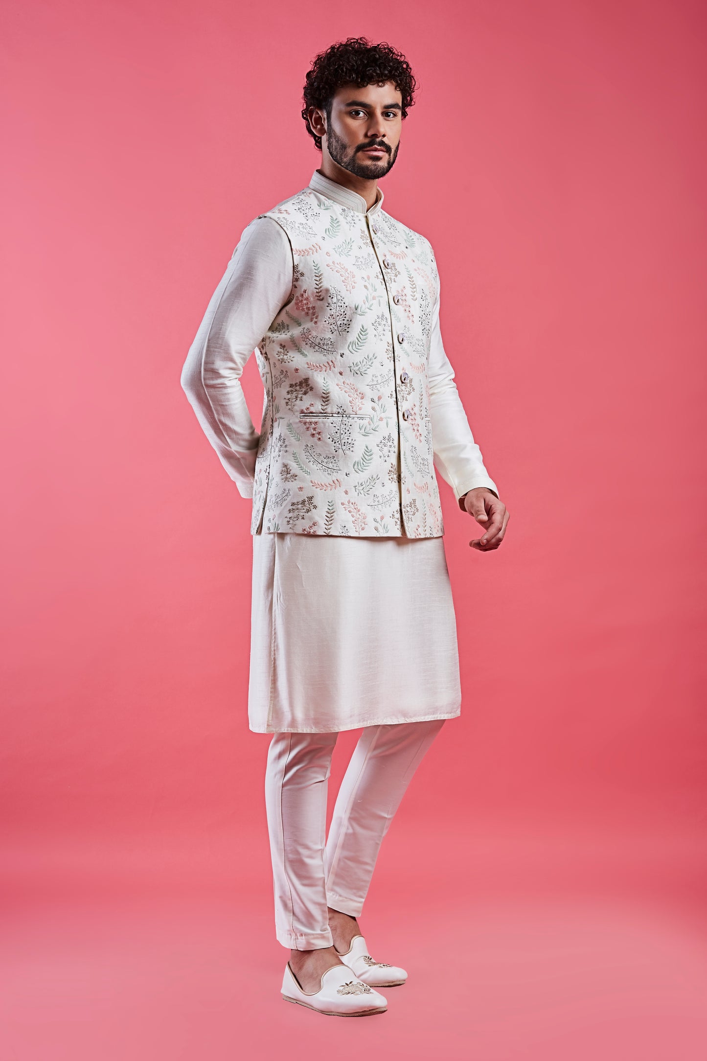 Cream Colour Bundi Set(ME-MBUS_JS-354)