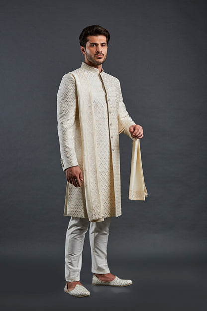 Cream Colour Sherwani(ME-MSRW_IW-27)