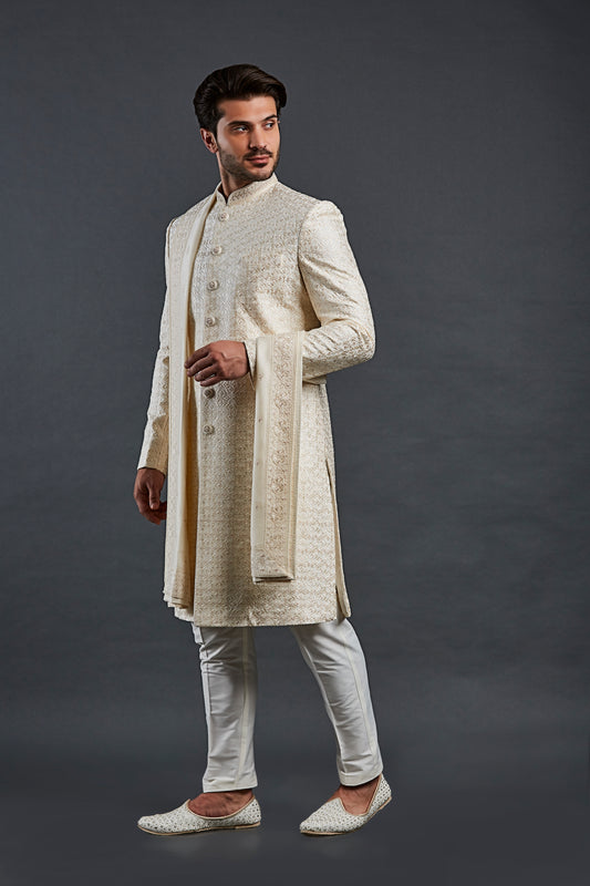 Cream Colour Sherwani(ME-MSRW_IW-25)