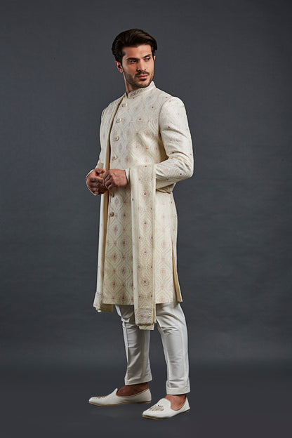 Cream Colour Sherwani(ME-MSRW_IW-16)