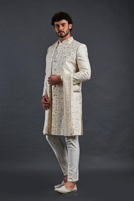 Cream Colour Sherwani(ME-MSRW_IW-15)