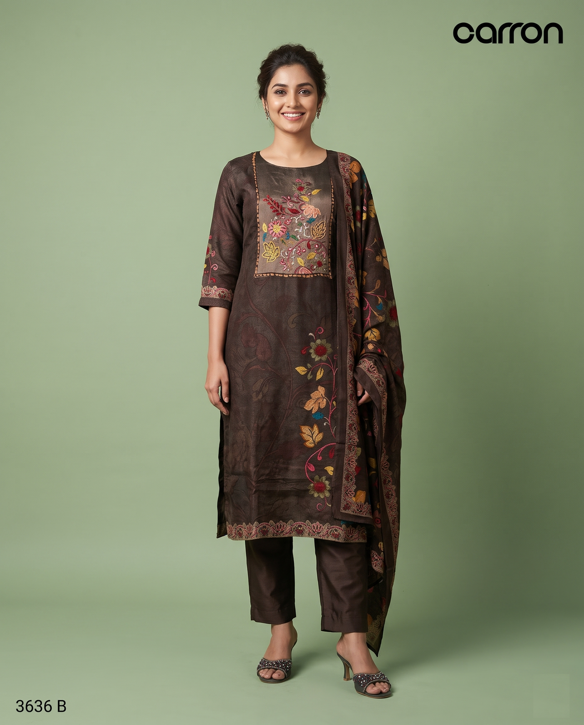 Brown Colour Kurti Set(LC-WKIS_3636 B)