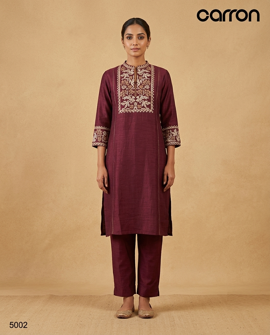Wine Colour Kurti Set(LC-WKIS_5002)
