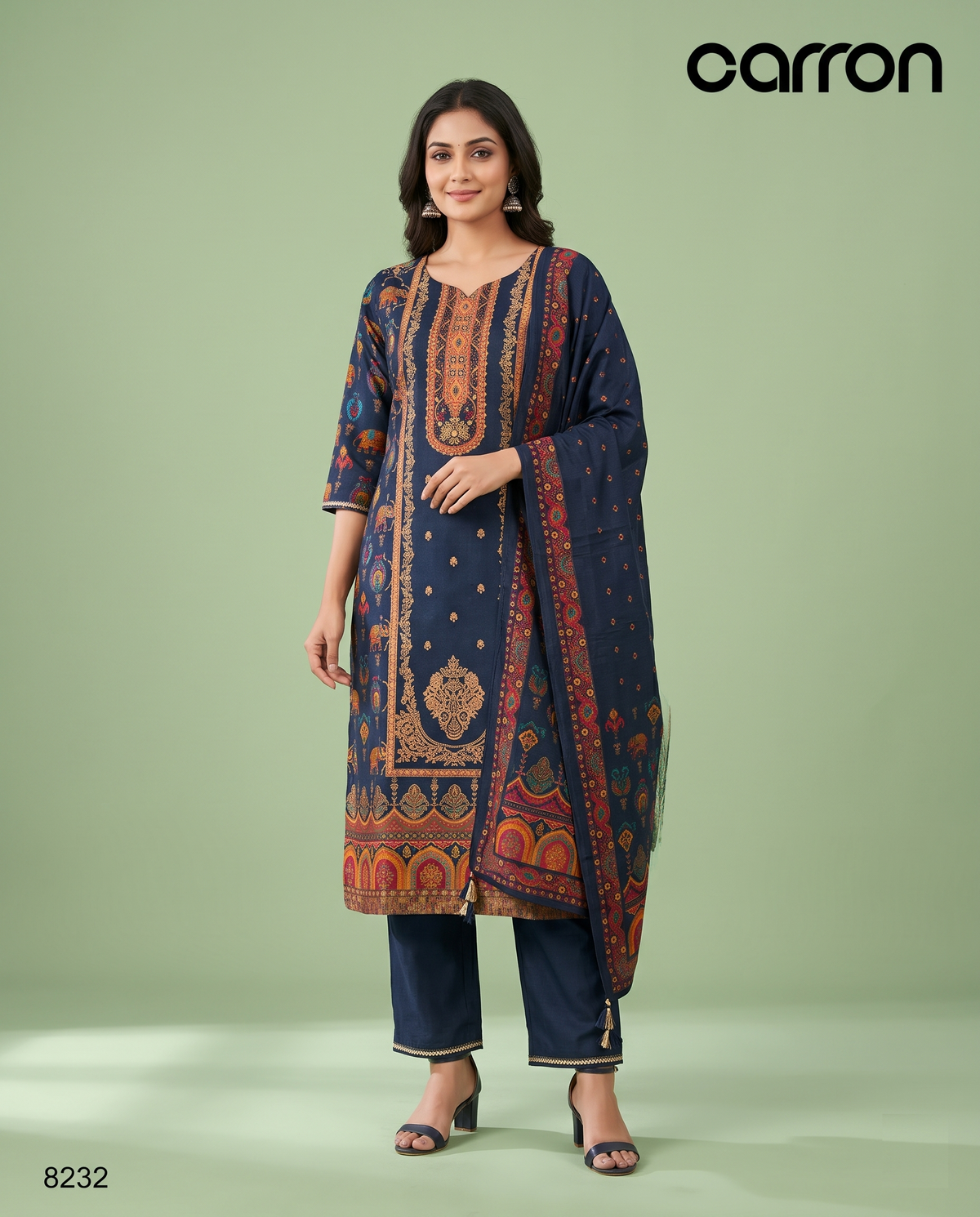 Navy Blue Colour Kurti Set(LC-WKIS_8232)