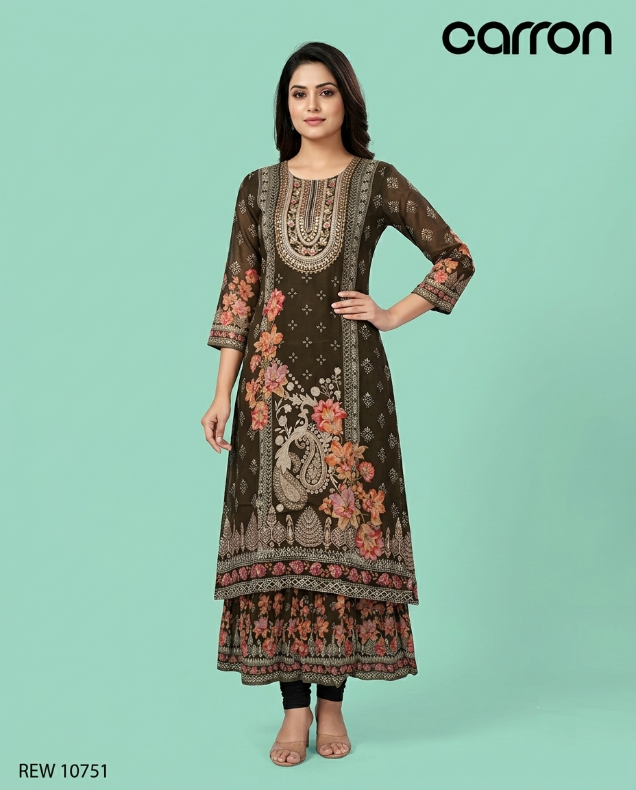 Dark Olive Colour Only Kurti(LC-WKIC_REW 10751)