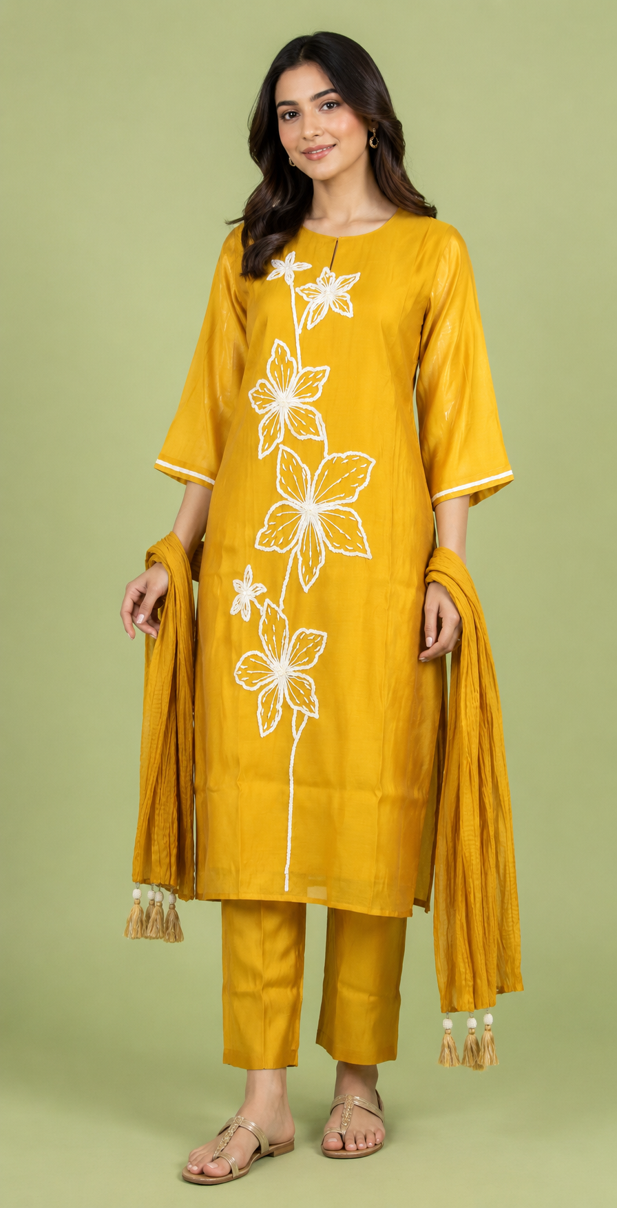 Gold Colour Kurti Set(LC-WKIS_1421)