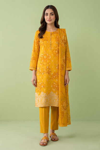 Mustard Yellow Colour Kurti Set(LC-WKIS_3592.F)