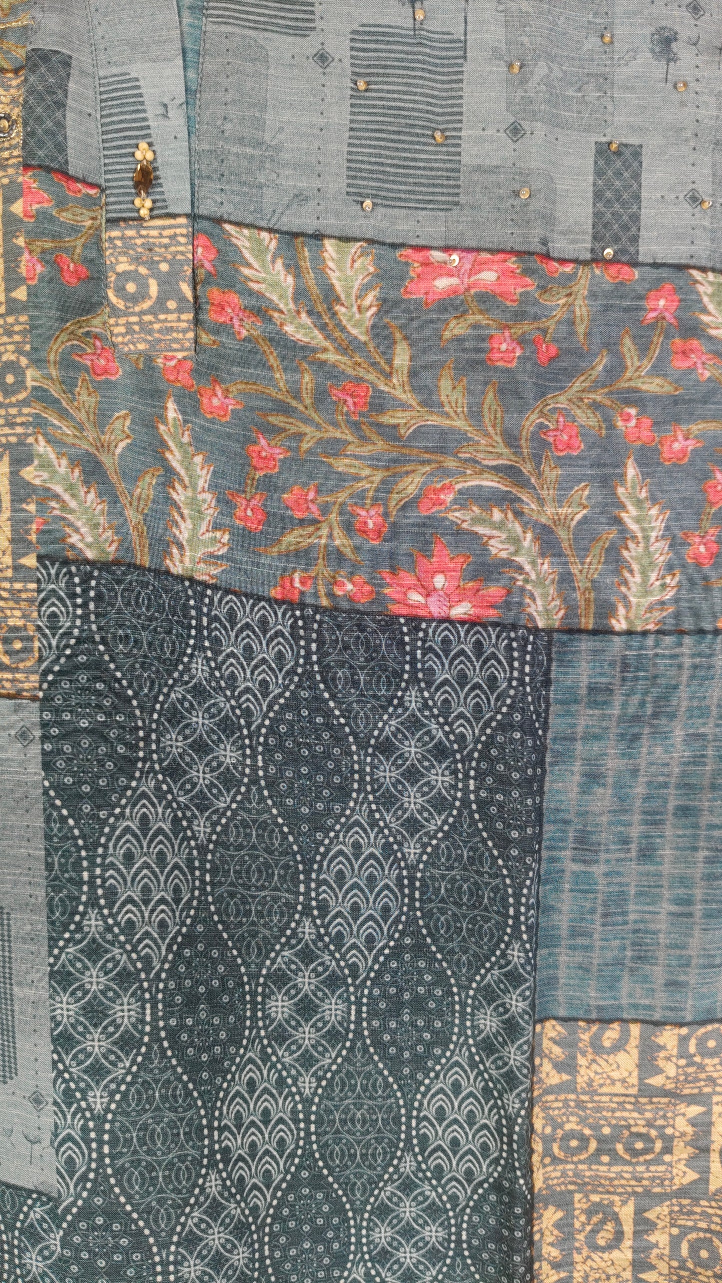 Teal Blue Colour Kurti Set(LC-WKIS_5150)