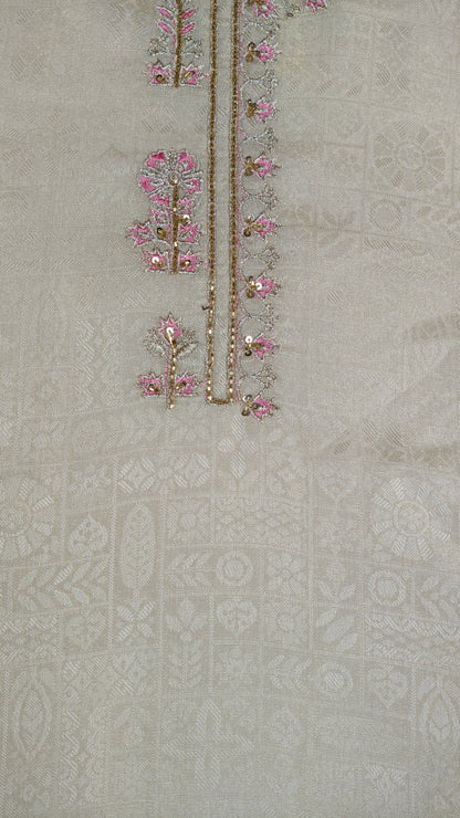 Cream & Pink Colour Kurti Set(LC-WKIS_744)