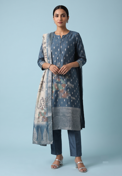 Peacock Blue Colour Kurti Set(LC-WKIS_821)