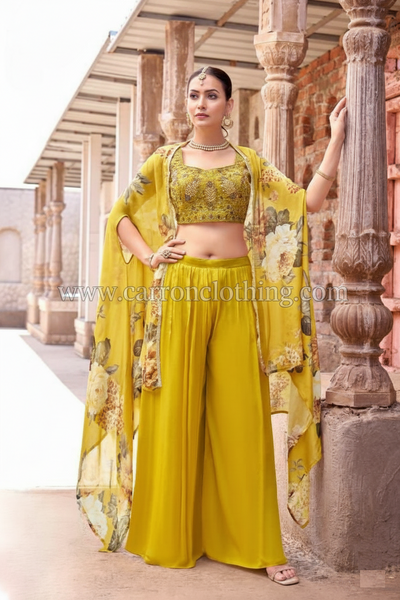 Mustard Yellow Colour Plazo Set(ME-WPZS_3217)