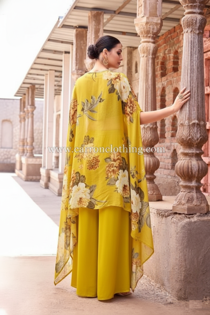 Mustard Yellow Colour Plazo Set(ME-WPZS_3217)