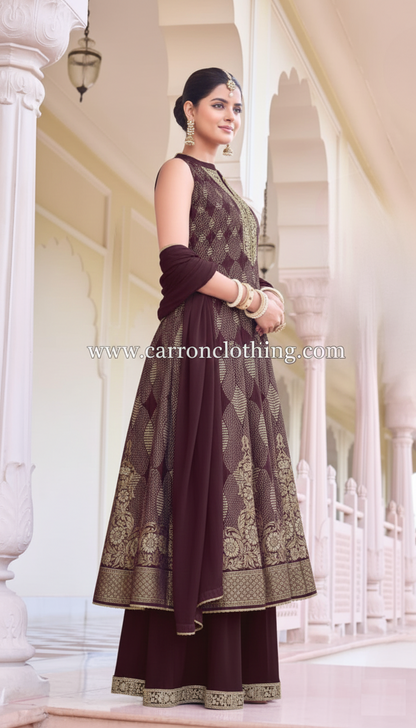 Magenta Colour Plazo Set(LE-WPZS_3423)