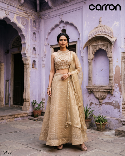 Cream Colour Ghaghra Choli(LE-WGHC_3433)