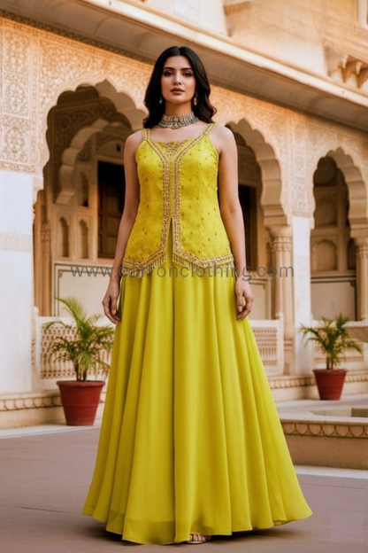 Mehandi Green Colour Plazo Set(LE-WPZS_34712)