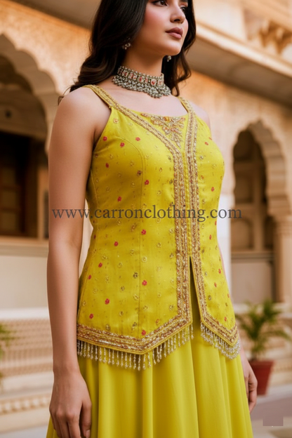 Mehandi Green Colour Plazo Set(LE-WPZS_34712)