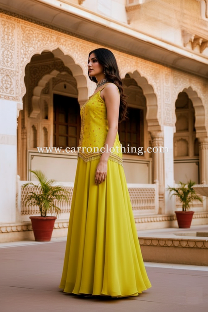 Mehandi Green Colour Plazo Set(LE-WPZS_34712)