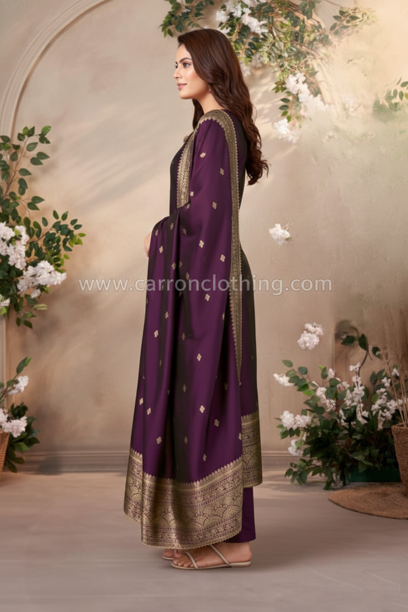 Wine Colour Pant Set(LE-WPNS_3488)