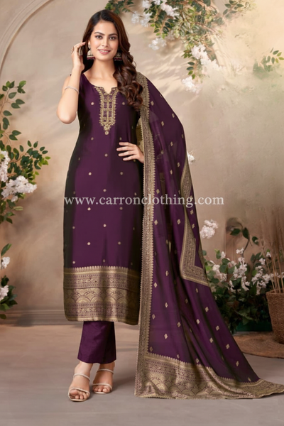 Wine Colour Pant Set(LE-WPNS_3488)