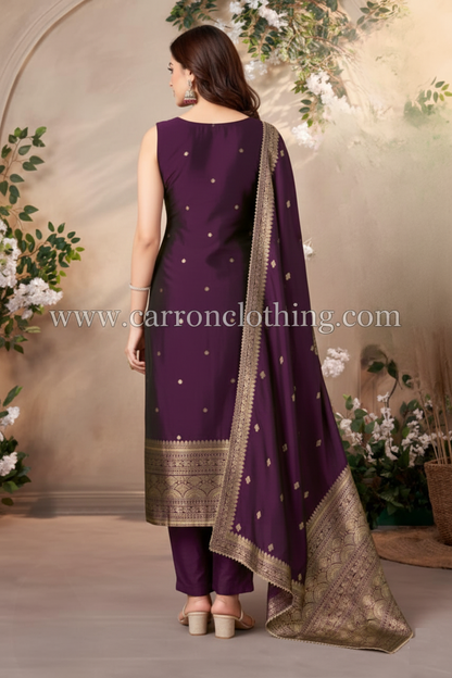 Wine Colour Pant Set(LE-WPNS_3488)