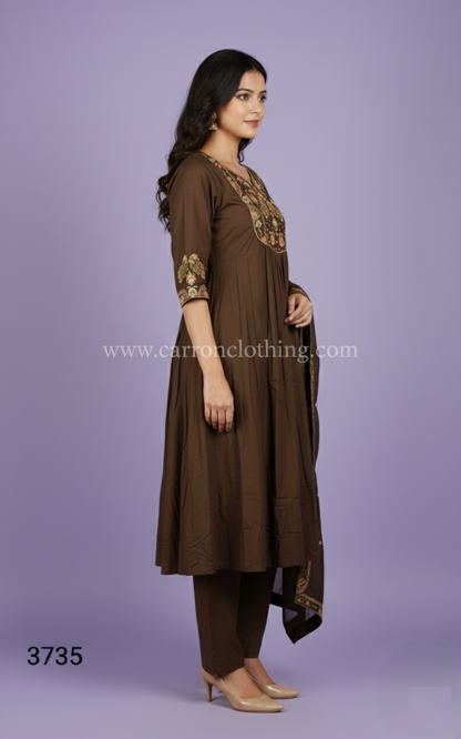 Green Colour Kurti Set(LC-WKIS_3735)