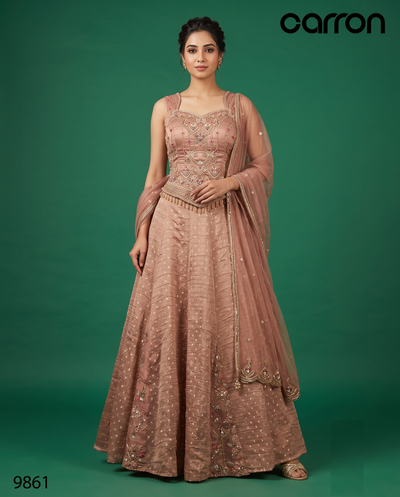 Dusty Rose Colour Ghaghra Choli(LE-WGHC_9861)