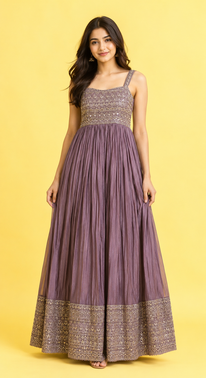Lavender Colour Anarkali Gown(LE-WANK_3467)