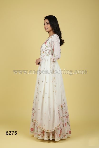 Cream Colour Anarkali(LE-WANK_6275)