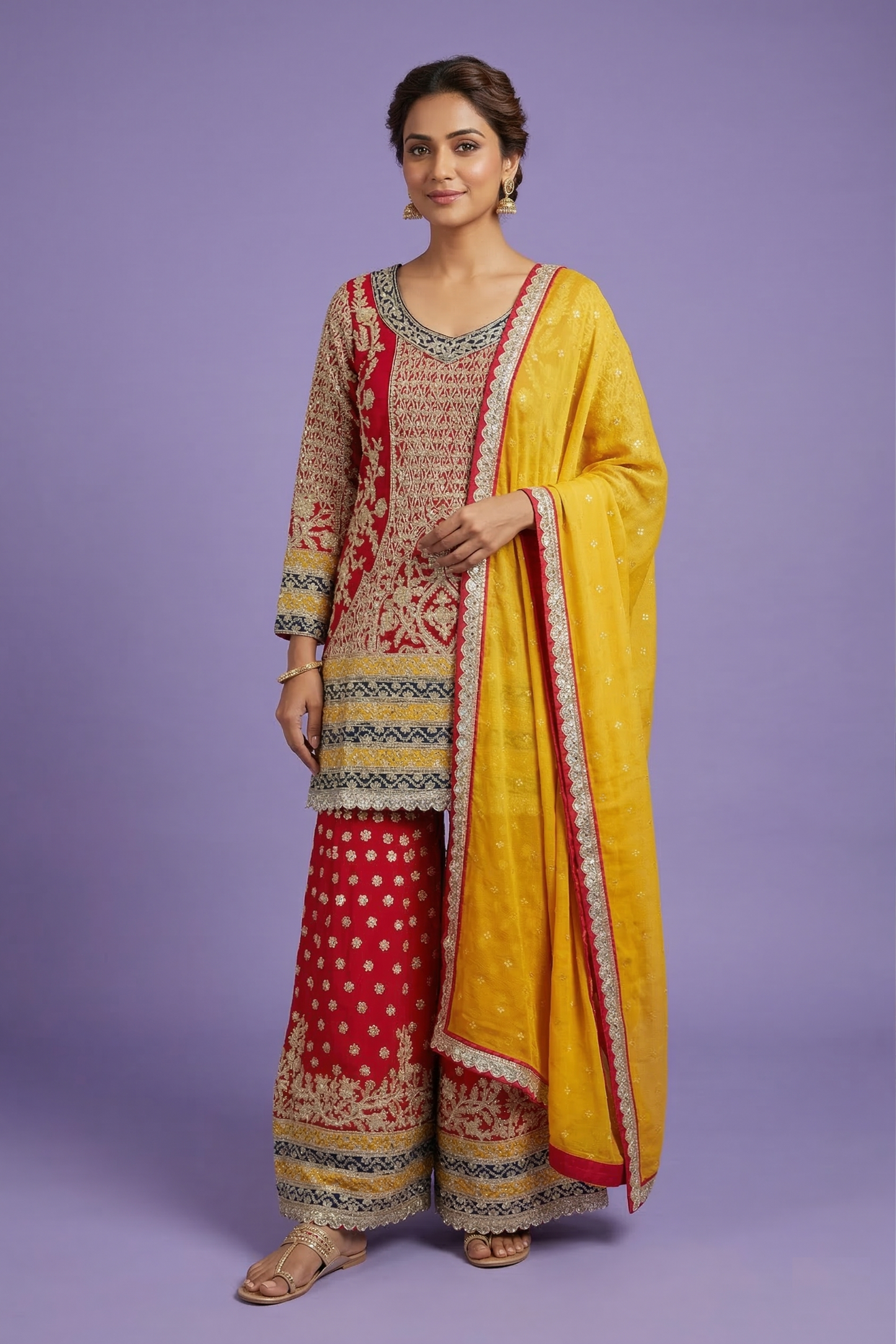 Rani Colour Gharara Set(LE-WGHA_1234)