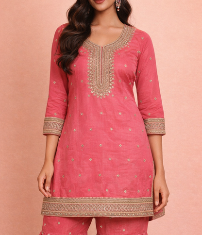 Pink Colour Gharara Set(LE-WGHA_25504)