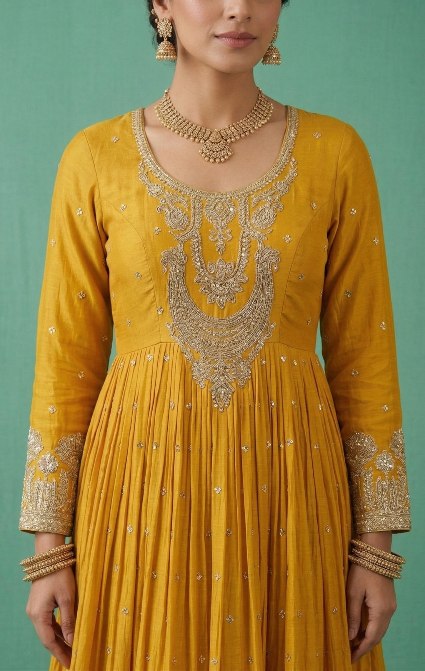 Yellow Colour Short Anarkali(LE-WANK_3321)
