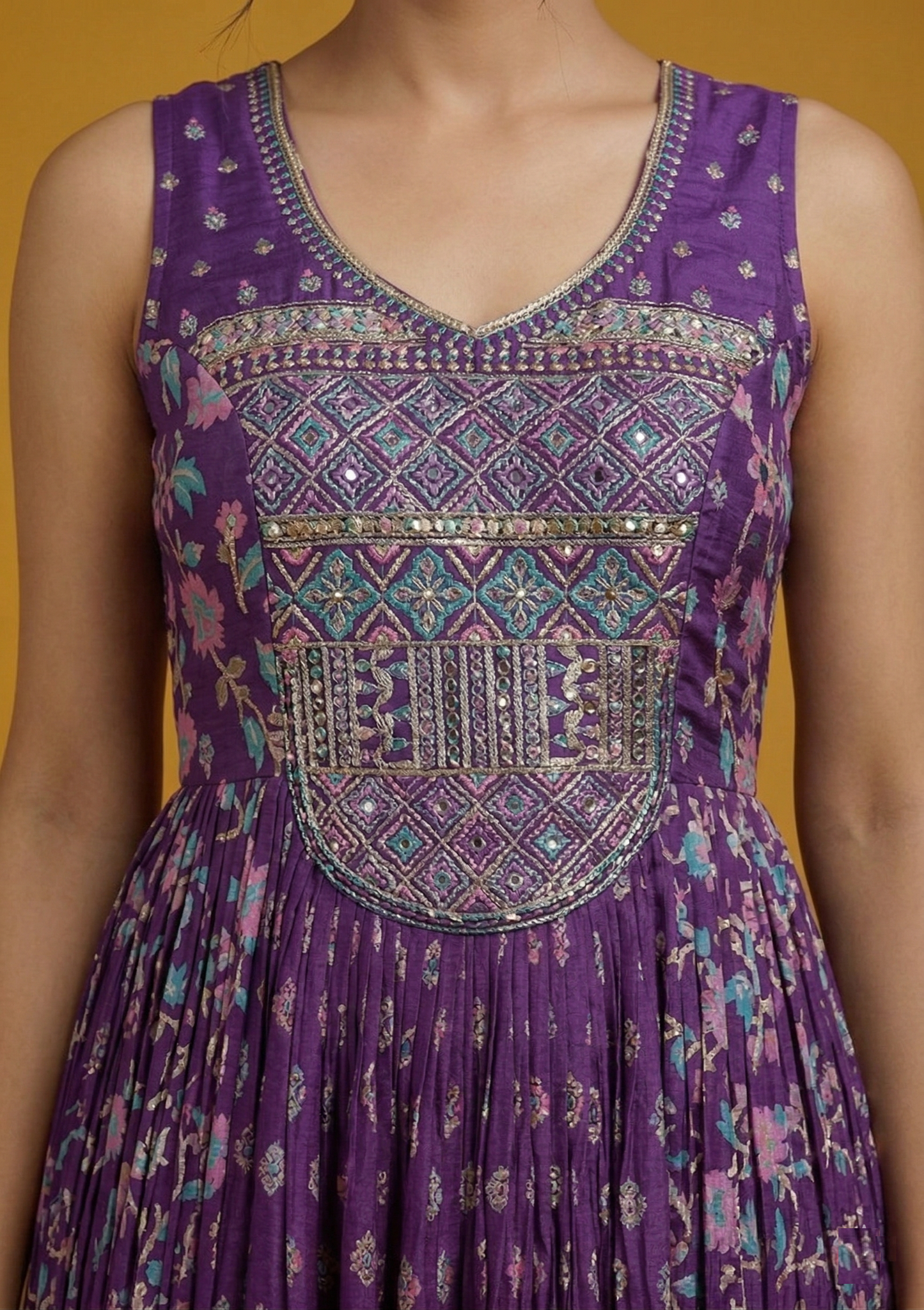 Purple Colour Gown(LE-WGWN_3872)