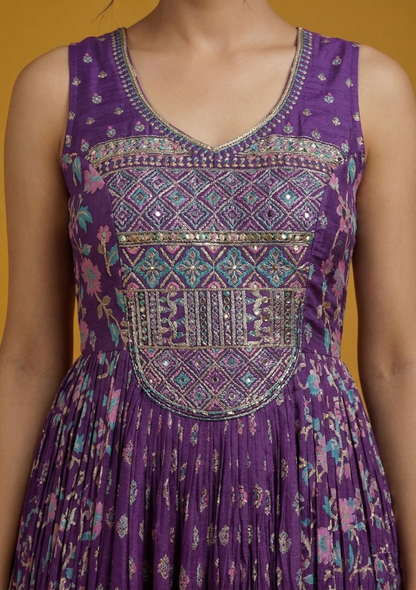 Purple Colour Gown(LE-WGWN_3872)