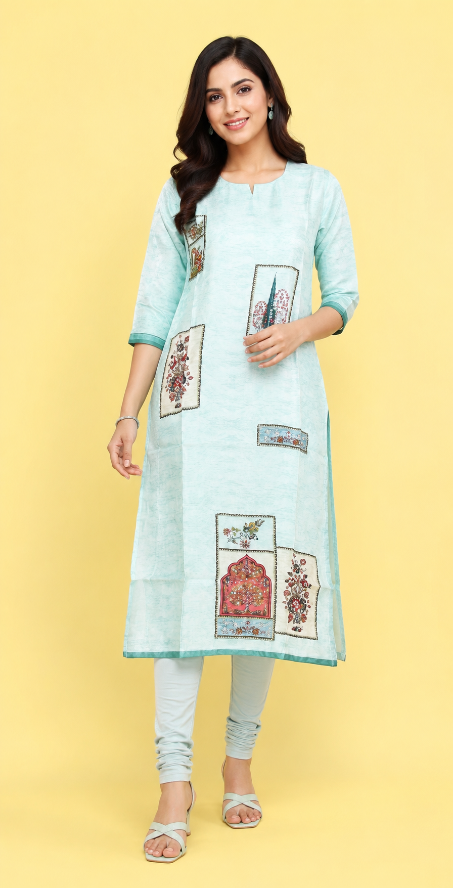 Pista Colour Kurti Set(LC-WKIC_9612)