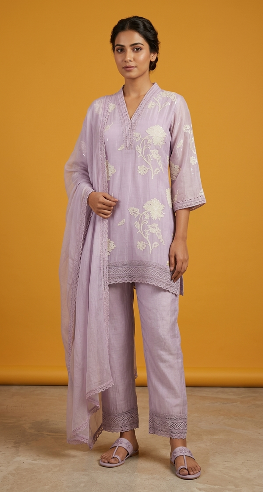 Purple Colour Pant Set(LE-WPNS_1683)